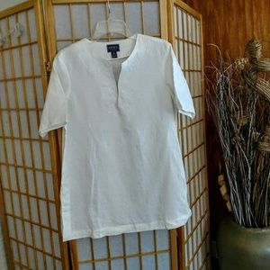 Women's Chaps White Linen Tunic